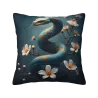 Housse de coussin en peluche Fleur de cerisier et serpent - Okomall