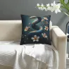 Housse de coussin en peluche Fleur de cerisier et serpent - Okomall