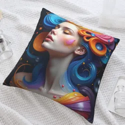 Housse de Coussin en Peluche Motif Voie Lactée - OkOmall