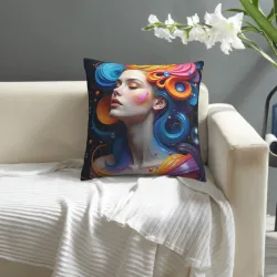 Housse de Coussin en Peluche Motif Voie Lactée - OkOmall