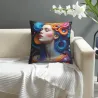 Housse de Coussin en Peluche Motif Voie Lactée - OkOmall