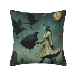 Housse de coussin en peluche style gothique - Jardin Secret | Okomall