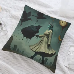 Funda de cojín de felpa estilo gótico - Jardín Secreto | Okomall