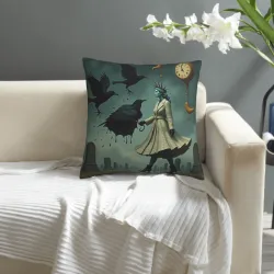 Funda de cojín de felpa estilo gótico - Jardín Secreto | Okomall