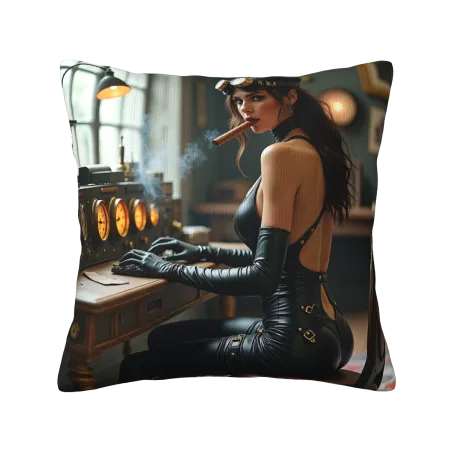 Funda de cojín Steampunk con belleza - Okomall