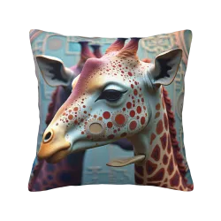 Copertura cuscino in peluche con motivo di animali astratti - OkOmall