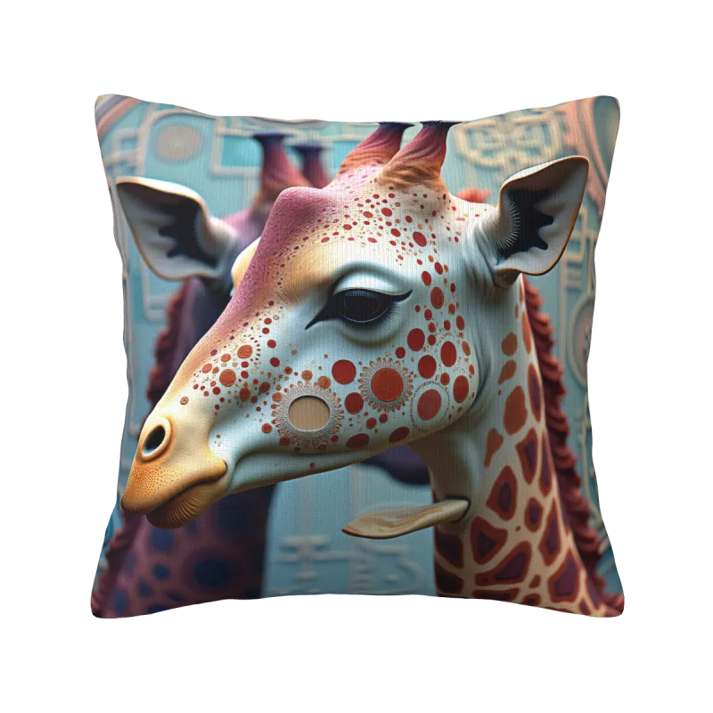 Housse de coussin en peluche à motif d'animaux abstraits - OkOmall