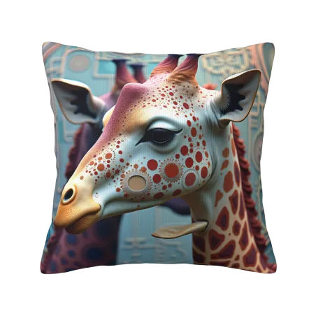 Housse de coussin en peluche à motif d'animaux abstraits - OkOmall