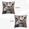 Housse de coussin en peluche à motif d'animaux abstraits - OkOmall