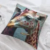 Funda de cojín de peluche con patrón de animales abstractos - OkOmall