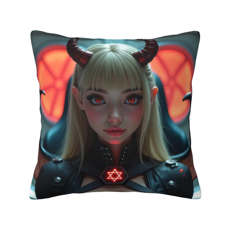 Housse de Coussin Peluche Fille Démon - Okomall