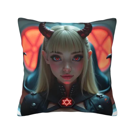 Copri Cuscino in Peluche Ragazza Demone - Okomall