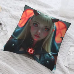 Copri Cuscino in Peluche Ragazza Demone - Okomall