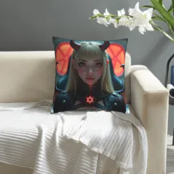 Funda de Almohada de Peluche de Chica Demonio - Okomall
