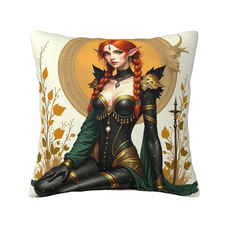 Taie de coussin en peluche Elfe Noir - Okomall