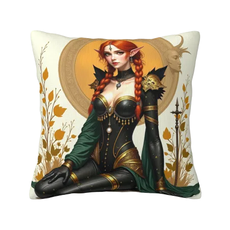 Taie de coussin en peluche Elfe Noir - Okomall