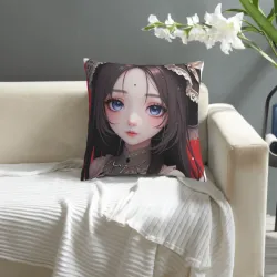 精美少女風毛絨抱枕套 - OkoMall