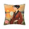 日式美人图毛绒抱枕套 - Okomall