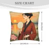 Funda de cojín de felpa con imagen de belleza japonesa - Okomall