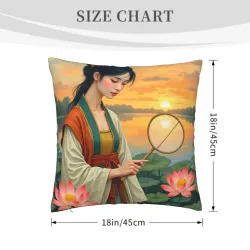 古典美人抱枕套 - 18x18英寸 | Okomall