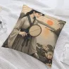 Copri cuscino in peluche con motivo di foresta al tramonto - Okomall