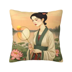 水墨美人抱枕套 - Okomall