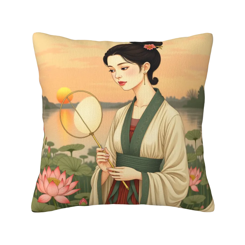 水墨美人抱枕套 - Okomall