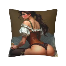 Housse de coussin en peluche 'Beauté Fantomatique' - Okomall