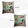Funda de cojín de felpa vintage con estampado doble - Elegante dama | OKOMALL