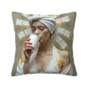Housse de coussin en peluche avec portrait féminin esthétique - Okomall