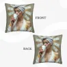 Beautiful Female Portrait Plush Pillow Cover - Okomall