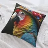 Federa cuscino in peluche con motivo di uccelli tropicali - Okomall