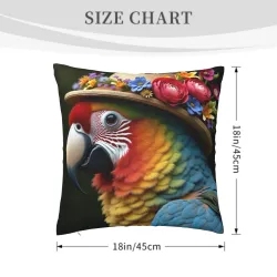 Tropical Bird Pattern Plush Pillow Cover - Okomall