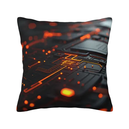 Federa per cuscino con texture a circuito futuristico - Okomall