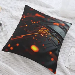 Housse de coussin à texture de circuit futuriste - Okomall