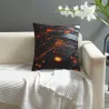 Housse de coussin à texture de circuit futuriste - Okomall