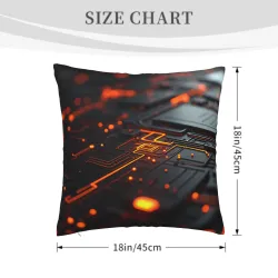 Funda de cojín con textura de circuito futurista - Okomall