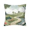 Housse de coussin en peluche à motif de sentier forestier - Okomall