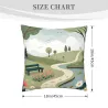 Housse de coussin en peluche à motif de sentier forestier - Okomall