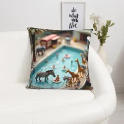 Housse de coussin amusante parc aquatique - Okomall