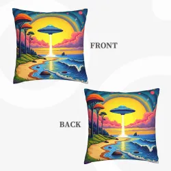 Psychedelic Forest Plush Pillow Cover - Okomall