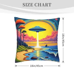 Psychedelic Forest Plush Pillow Cover - Okomall