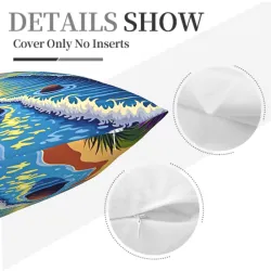 Funda de cojín de peluche con diseño de bosque psicodélico - Okomall