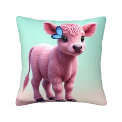 Taie d'oreiller en peluche vache mignon - Okomall