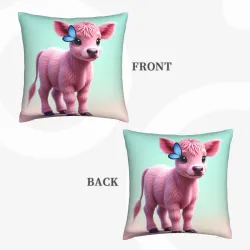Taie d'oreiller en peluche vache mignon - Okomall