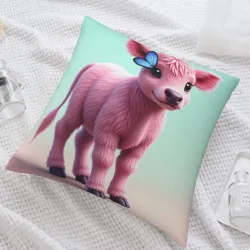 Taie d'oreiller en peluche vache mignon - Okomall