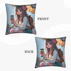 Funda de cojín Niña del bosque mágico - Okomall Decoración del hogar estilo Lolita