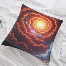 Cuscino in Peluche a Doppio Lato con Motivo di Nebulosa Cosmica - Okomall