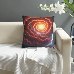 Cuscino in Peluche a Doppio Lato con Motivo di Nebulosa Cosmica - Okomall
