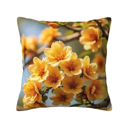 Цветочная плюшевая наволочка - 45x45 см | Okomall